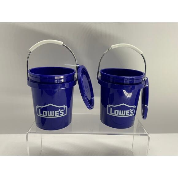 Lowes Mini Bucket With Lids 2 Count Lot 2 - Picture 1 of 6